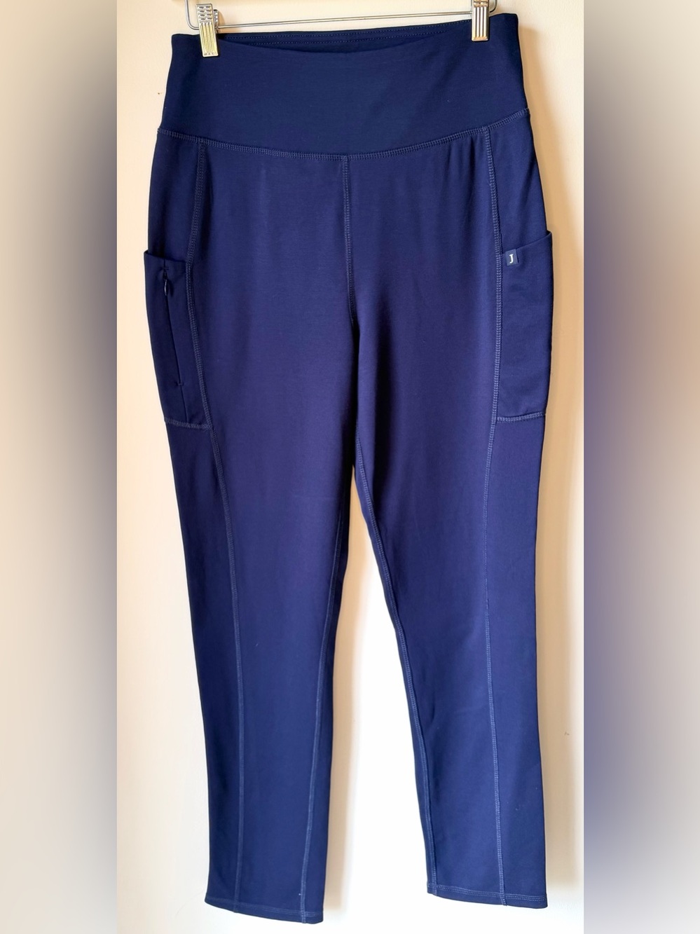Jaanuu Navy High Rise Yoga Scrub Pants Leggings Size Medium